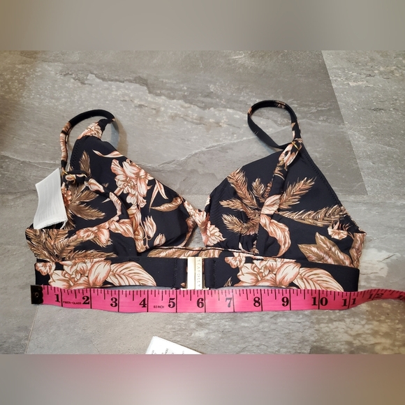 NWOT Seafolly Castaway bikini set. Black, orange/brown. Tropical print. Size 6. - Picture 8 of 10